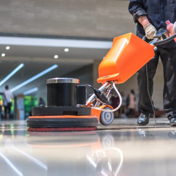 Cleaning,Floor,With,Machine